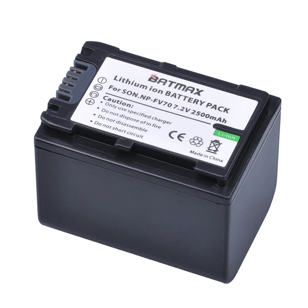 2500mAh NP-FV70 NP FV70 Battery + LCD Dual USB Charger for Sony NP-FV70 NP-FV90 NP-FV100 FV120 HDR-SR68 DCR-SX85 DCR-S
