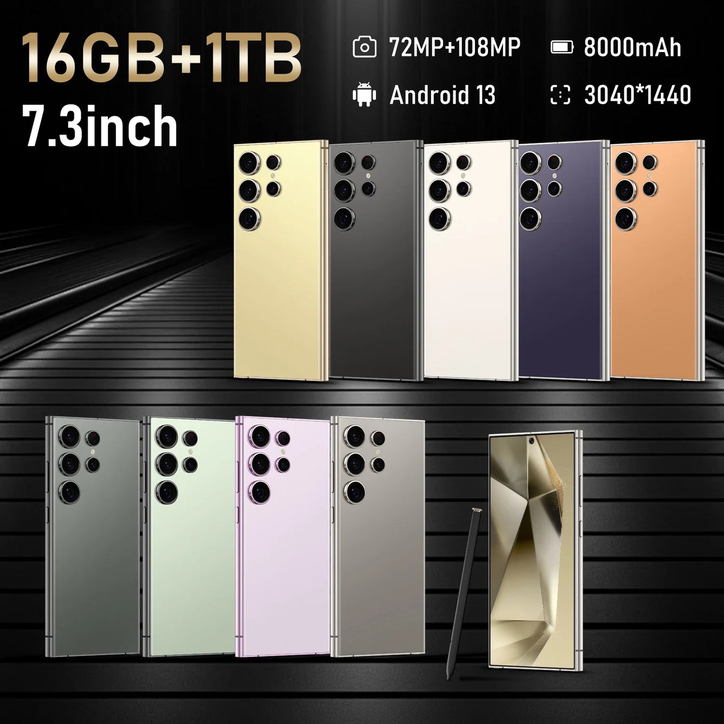 Hot Sale Products Case Shockproof Mobile Phone Accessories for S24 Ultra 6.8 Inch Screen 48+108MP Mobile Phones 16ROM+1RAM