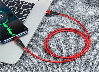 High Quality Universal 1m 2m 3m 3A Nylon Fast Charging USB Data Cable for iPhone Computer Barcode Scanner