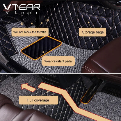 Vtear Car Floor Mat Interior Carpet Pu Foot Pad Mats Cover Decoration Car-styling Accessories Protection For Haval Jolion 2023
