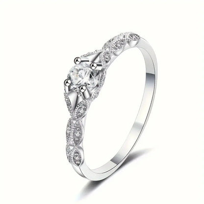 H401 Elegant Silver Ring With Amethyst Stone Prong Setting For Women Engagement Jewelry 925 Sterling Silver Flower Design