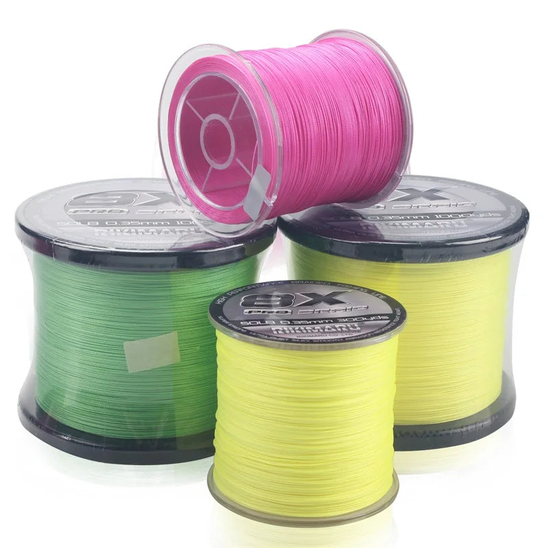 Rikimaru 8X Pro Braids 300yds 1000yds for Long Casting Tournament Fishing Line Sea Angling Line Fresh &Salt Water Hilo De Pescar