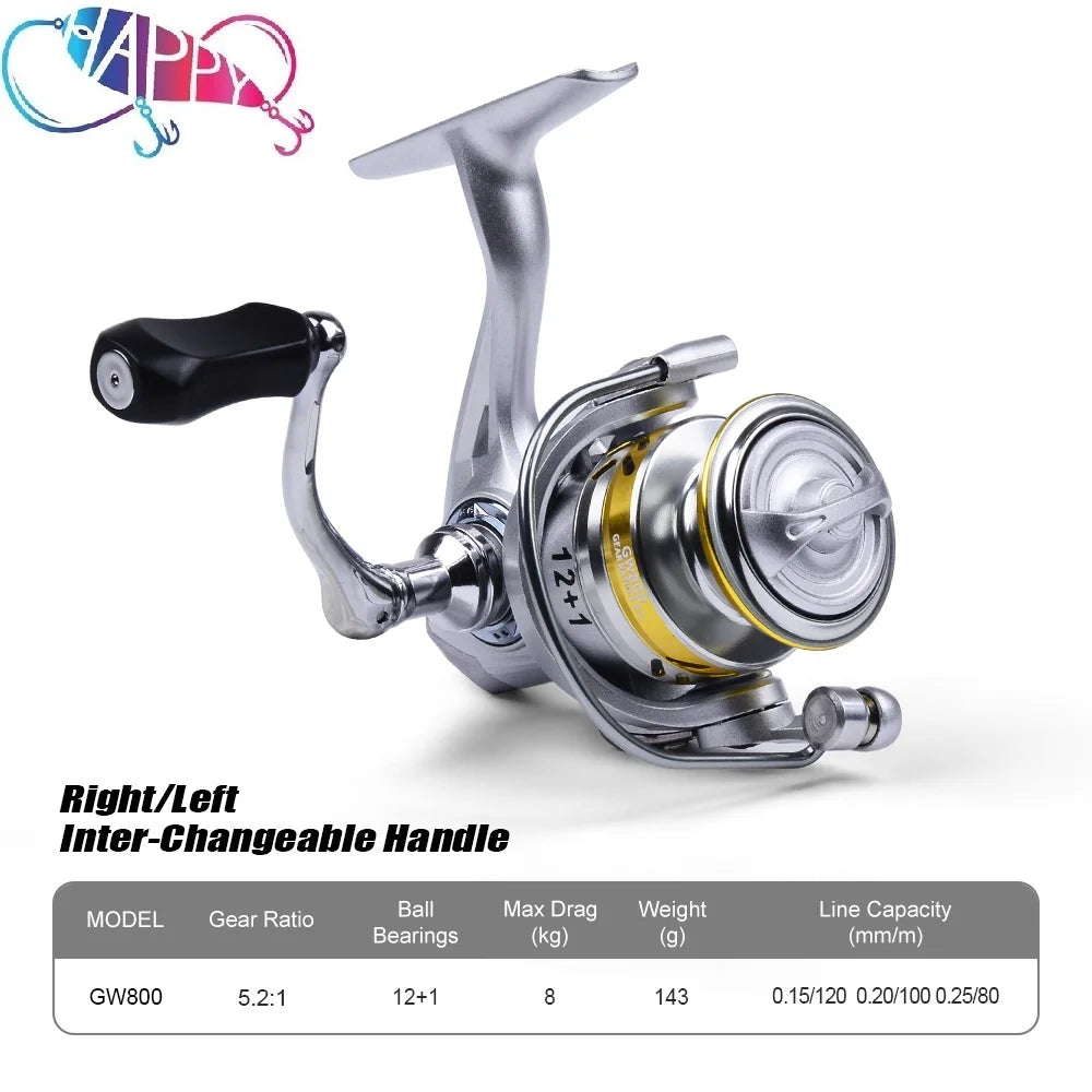 Max Drag 8kg LIGHTWEIGHT Deep spool 800S Metal Spool left right inter-changeable handle Fishing Reel Carp Spinning Fishing Reel