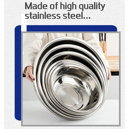 Multi Functional Stainless Steel Bowl Set Mixing Bowls Salad Stainless Steel Large Big Basin