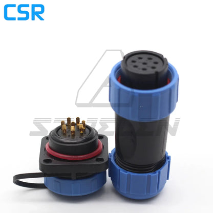 SP21 2/3/4/5/6/7/8/9/10/12 Pin IP68 Waterproof Connector Square Plastic Panel Mounting Connector Plug Female And Socket Male