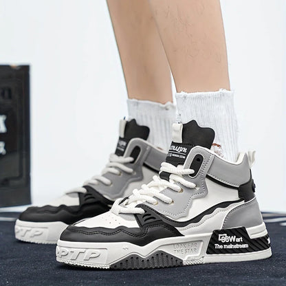 Y 46 Plus Size Men's High Top Casual Sneakers Fashion Trend Running Walking Style Sporty Casual Mid-top Shoes