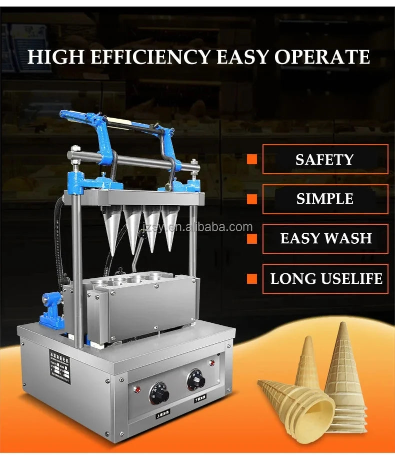 High Quality Wafers Biscuit Icecream Cone Maker Baking Line Machine Ice Cream Cone Making Machine Price