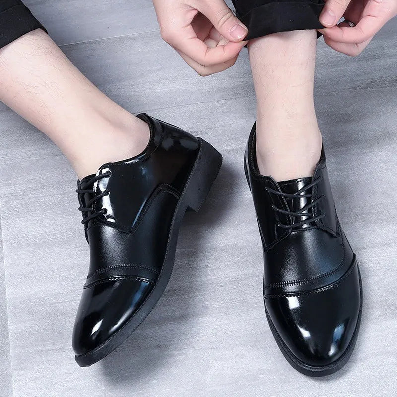 Leather Shoes for Men Business Attire Casual Shoes for British Youth, Leather Shoes for Men Groom's Leather Shoes for Men