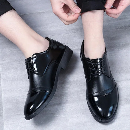 Leather Shoes for Men Business Attire Casual Shoes for British Youth, Leather Shoes for Men Groom's Leather Shoes for Men