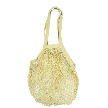 Recycled Reusable Cotton String Mesh Net Shopping Bag Long Handle Fruit Vegetable Grocery Produce Tote for Daily Life Letter