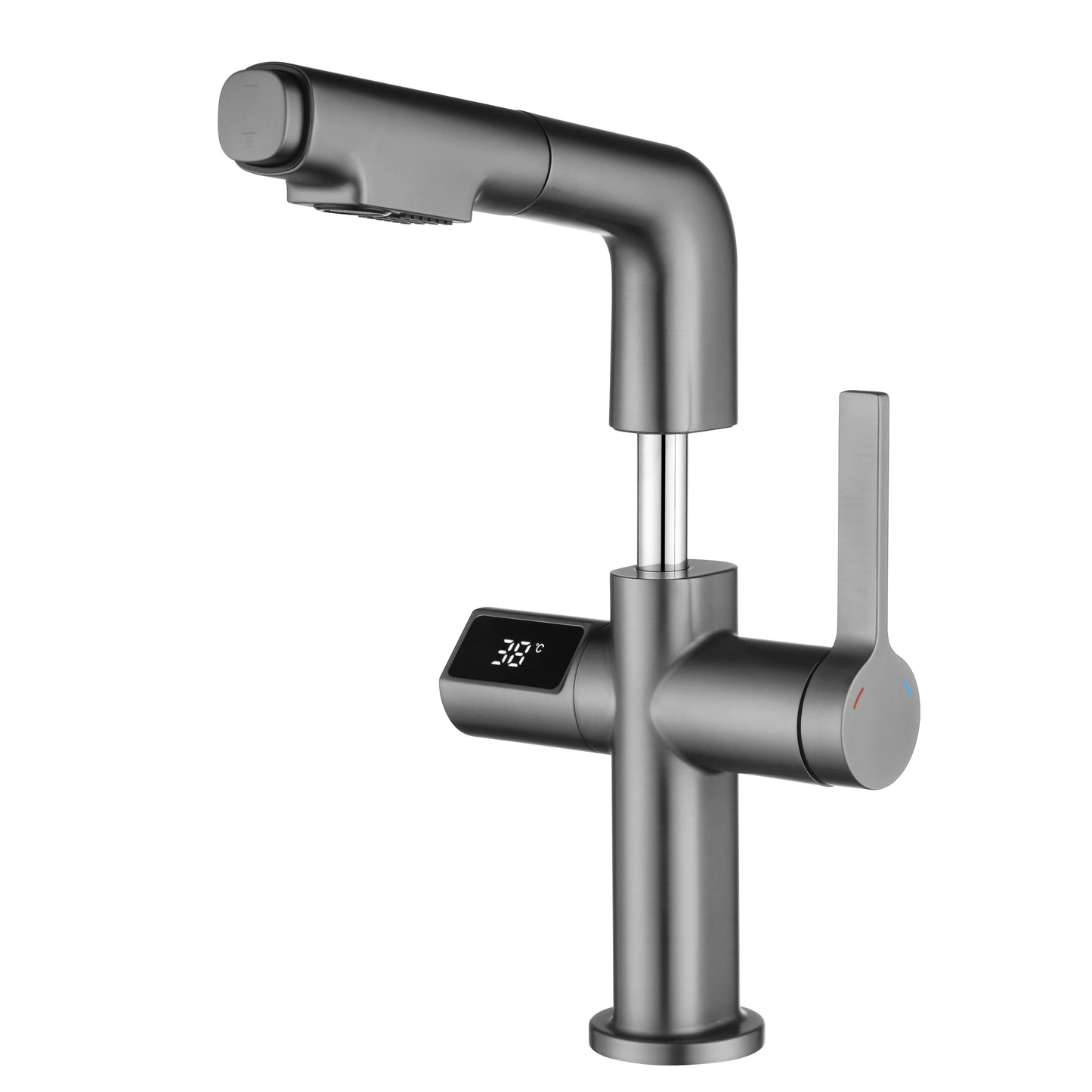 Temperature Display Bathroom Faucet Black Basin Washbasin Hot and Cold Water Faucet