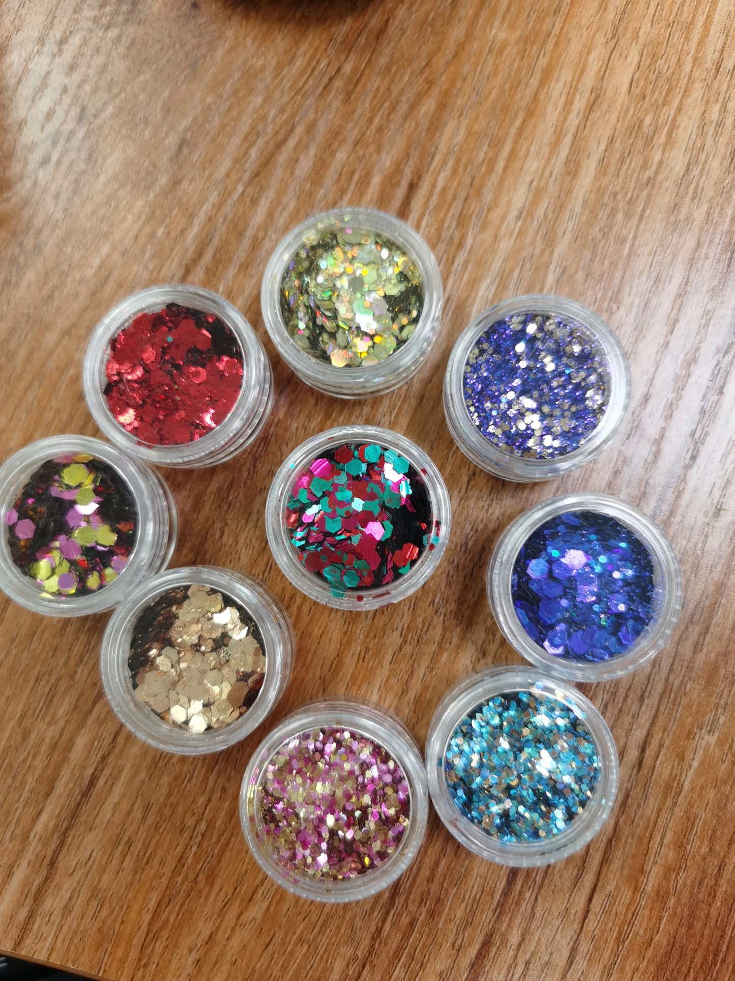 Prime Quality Wholesale PET Glitter Shapes Holographic or Iridescent Chunky Mixes Hexagon Glitter