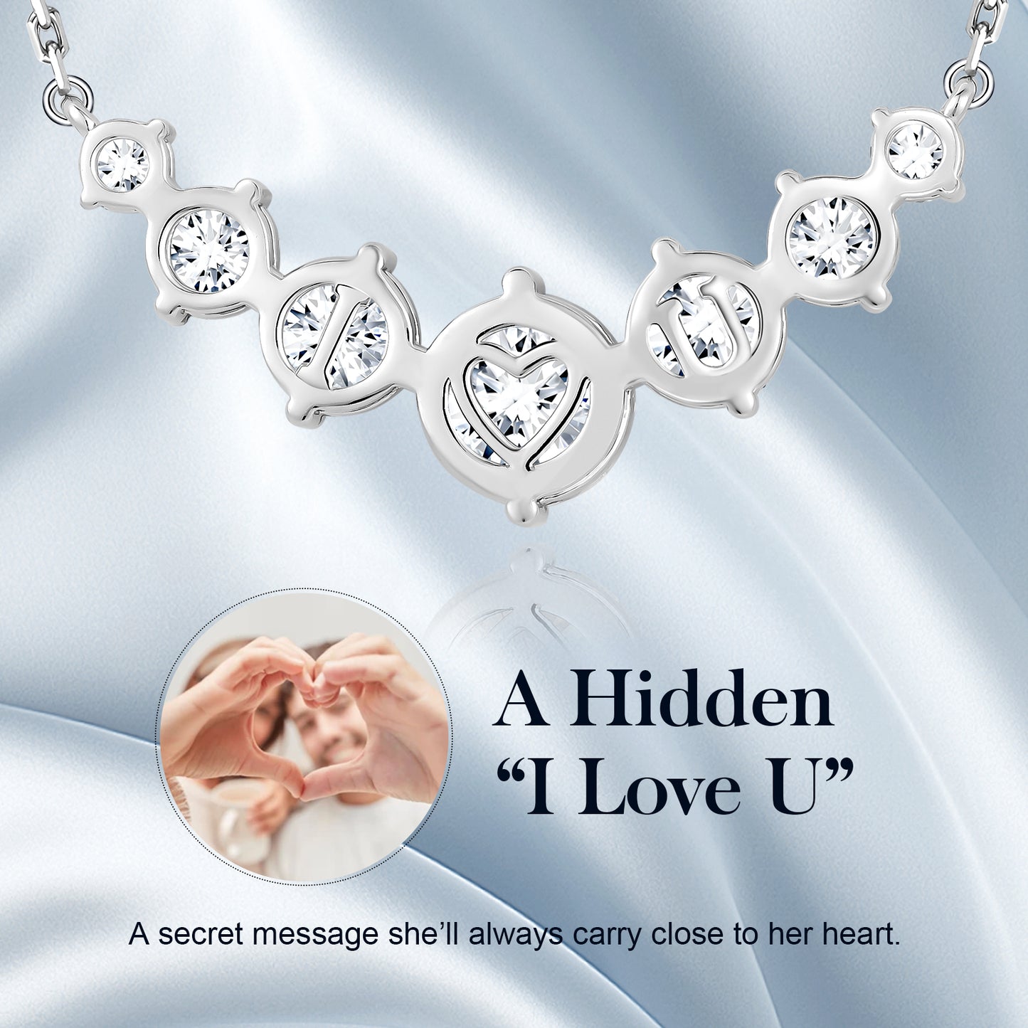 USA 5CT/1.7CT Moissanite Pendant S925 Sterling Silver Chain Women Gifts Smile GRA VVS Lab Created Diamond Heart Charm Necklace