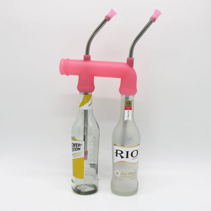 New Product Timer Double Beer Snorkel , Timing Double Bottle Beer Bongs for Party