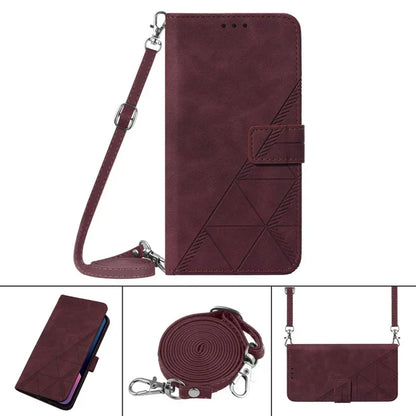 Lanyard Leather case Pouch Bag for Moto Edge 40 Neo, for MOTO G PLAY 5G 2024 Cross Shoulder PU Flip Stand case Cover