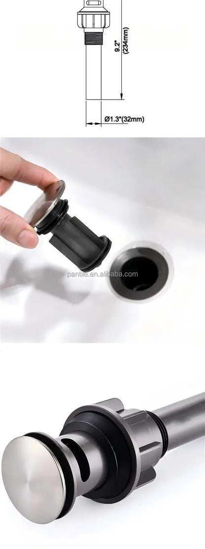 Custom High Quality Plastic Pop-up Basin Drain for Bathroom Color Options Available Featuring Overflow Sanitary
