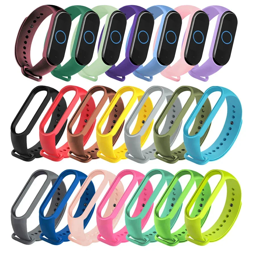 Colors Bracelet for Xiaomi Mi Band 7 6 5 Sport Strap Watch Silicone Wrist Strap For Xiaomi Mi band 5 6 Bracelet Miband 4 3 Strap