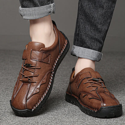 Cross-Border Super Fiber Leather Upper Men's Casual Sports Walking Style Shoes Large Size with New Fashion Soft Comfortable