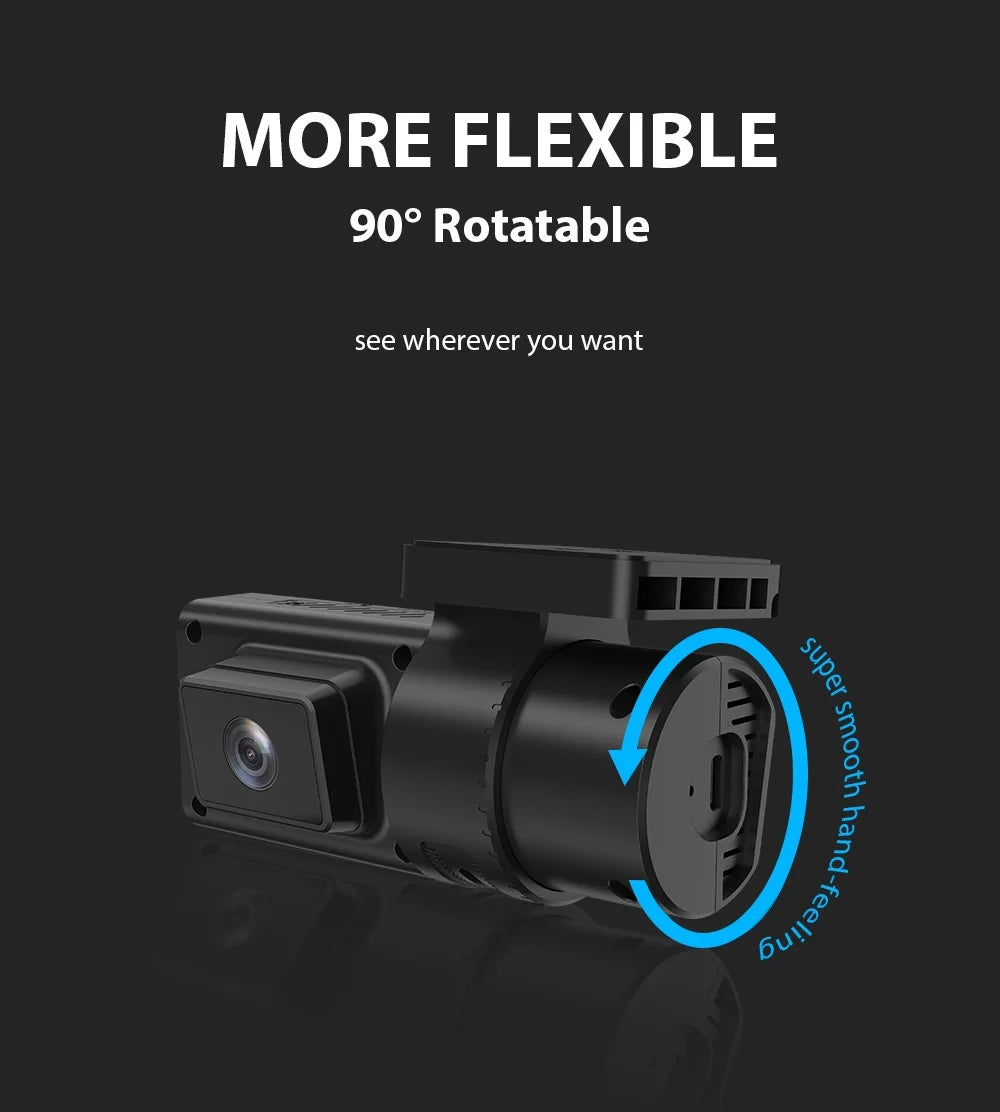 Jimilot JC181 Mini Dual Dash Cam 4G DVR WiFi USB 1080P GPS Event Video G-Sensor Fuel Cutoff Rotatable Car Camera 64GB ADAS