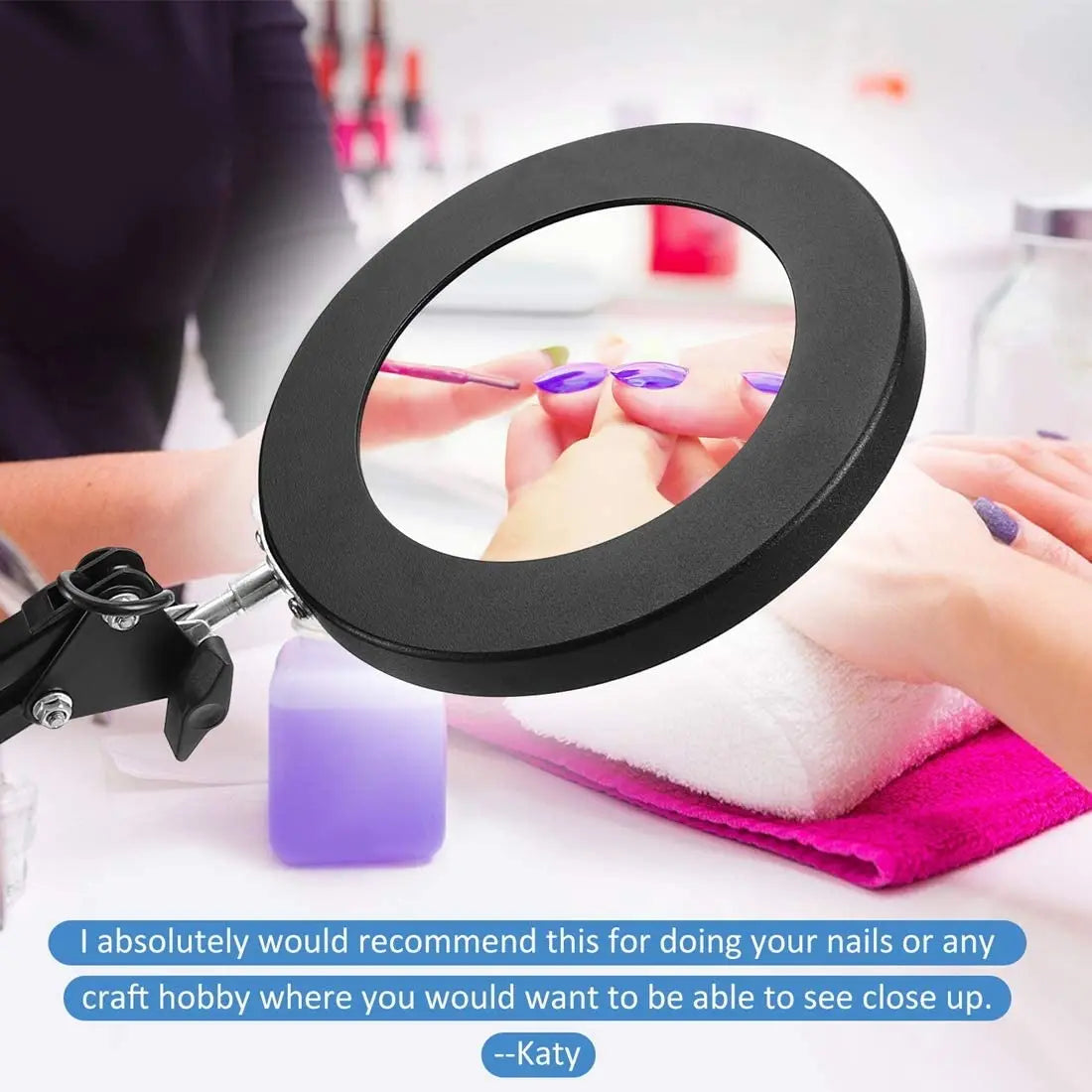 Adjustable Swing Arm LED Magnifier Desk Lamp USB Clip-on Table Lamp Magnifying Glass Light With Clamp Magnifying Lamp