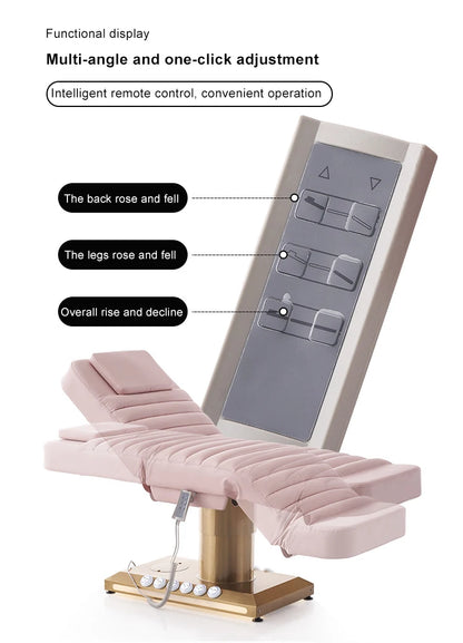 HICOMED Factory Supplier Luxury 3 Motor Electric Beauty Massage Bed for Eyelash Extensions Facials and Waxing Beauty Bed
