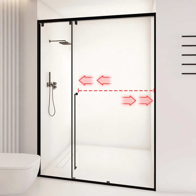 New Product Modern 6mm Tempered Glass Stainless Steel Handle Sliding Shower Door for Bathroom Shower Screen