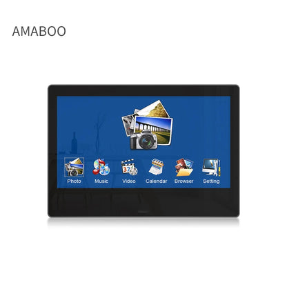 AMABOO 10.1 Inch WiFi Digital Photo Frame with LCD Screen Clock Video Playback Touchscreen