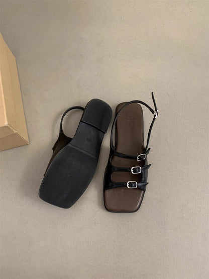 New Mid Heeled Sandals for Women, Summer Fish Mouth Covers, Thick Heels, High Heels, Simple Color Style