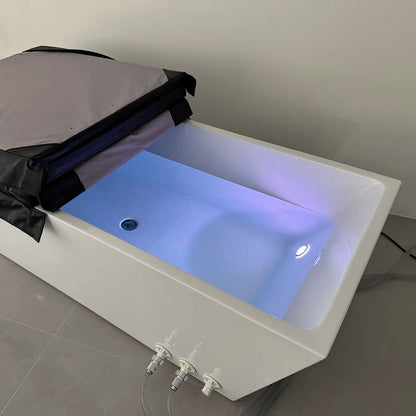 Gurgle Local Stock US Acrylic Freestanding Cold Plunge Tub Rectangular White Ice Bath Tub With Chiller for Sports Recovery