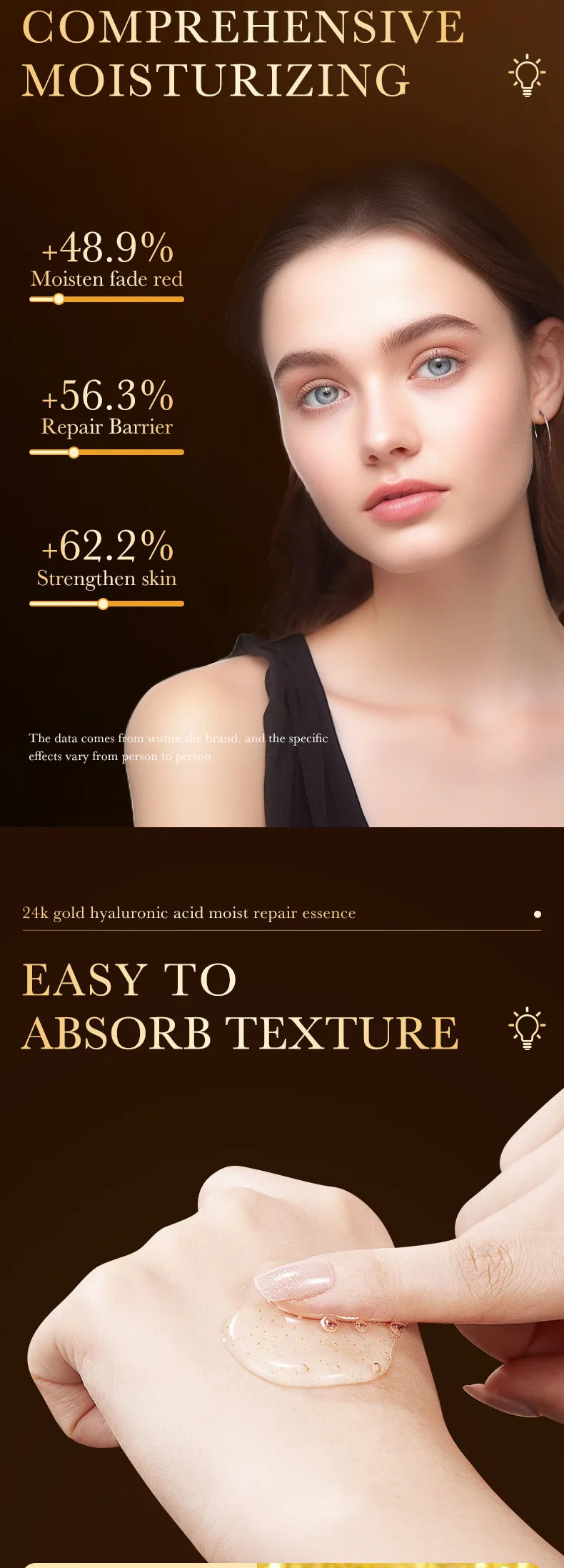MRUIS 24k Gold  Collagen Cream Peptide Snail Brighten Whitening Skin and Fight Against Aging Serum Lotion Facial Care Luxury Set