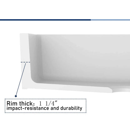 Luxury Unique Design Ceramic Farm Kitchen Sink with Strainer & Protective Bottom Grid