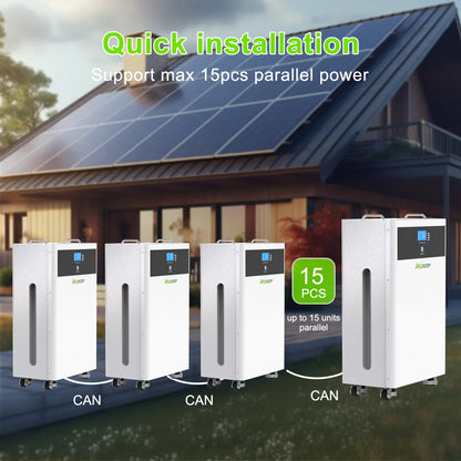 Eu Stock 6000 cycles 16Kwh Solar Energy Storage System 51.2V 314Ah Lifepo4 Lithium Battery with Wheels