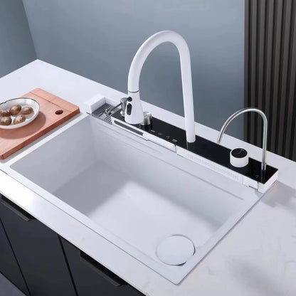 Kitchen Sink Tap White Smart,sink Kitchen Smart White Large,deck-mounted Kitchen Faucet for Kitchen Sink 304 Single Bowl Kitchen