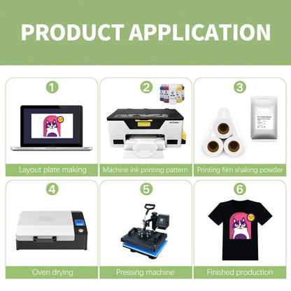 NEW XP600 Printer 1 White 6 Colors Ink A3 PET Film DTF Printer T-shirt Printing Machines Offset DTF Ink Printers