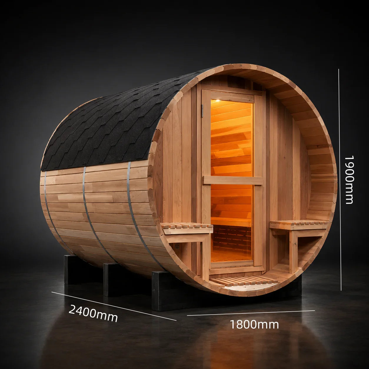 USA Warehouse Stock 4-Person Outdoor Dry Steam Sauna Room Canadian Red Cedar Sauna for Optimal Relaxation