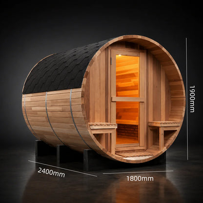 USA Warehouse Stock 4-Person Outdoor Dry Steam Sauna Room Canadian Red Cedar Sauna for Optimal Relaxation