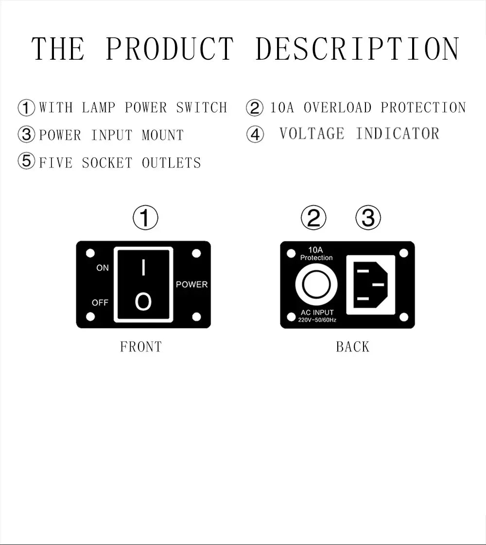 Matihur MT-102 Audio Noise AC Power Filter Power Conditioner Power Purifier Surge Protection with EU Outlets Power Strip hifi