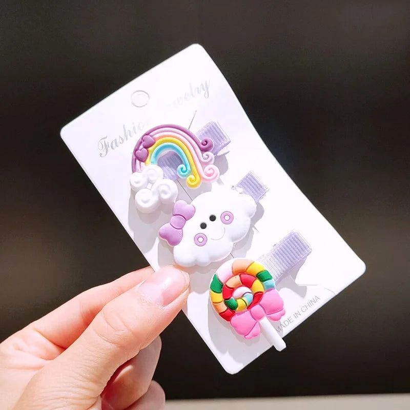 Cute Baby Cartoon Hairpin Handmade Children Hair Accessories Korean Princess Headdress Girls Side Hair Clips for Kids