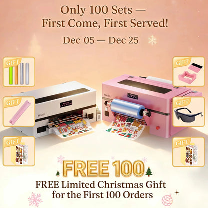 New Haolic Automatic Pink A3 DTF Printer XP600 Printheads 13 Inch PET Film Heat Transfer Fabric Printing Machine Women's Shirt