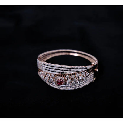 Trendy Luxury Oval Cut Filled Diamond Bracelet Ladies 9K Rose Gold HI Diamonds SI Clarity 4.91 CT IGI Certified Rhodium