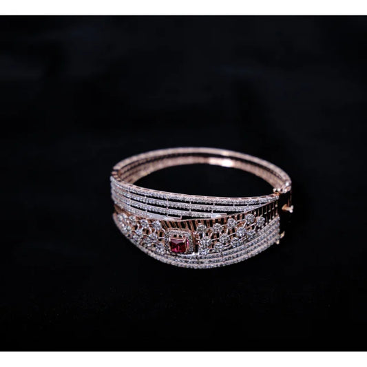 Trendy Luxury Oval Cut Filled Diamond Bracelet Ladies 9K Rose Gold HI Diamonds SI Clarity 4.91 CT IGI Certified Rhodium by PDG ibma
