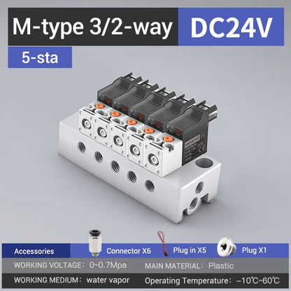 Highend 3/2 Way Direct Acting Mini Solenoid Valve 24v 10mm L/M/G-type Vacuum  Plastic Mini Sock Knitting Solenoid Valve