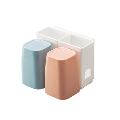 Toothbrush Storage Rack, Bathroom, No Punching Four Mouthed Wash Cup, No Punching Set