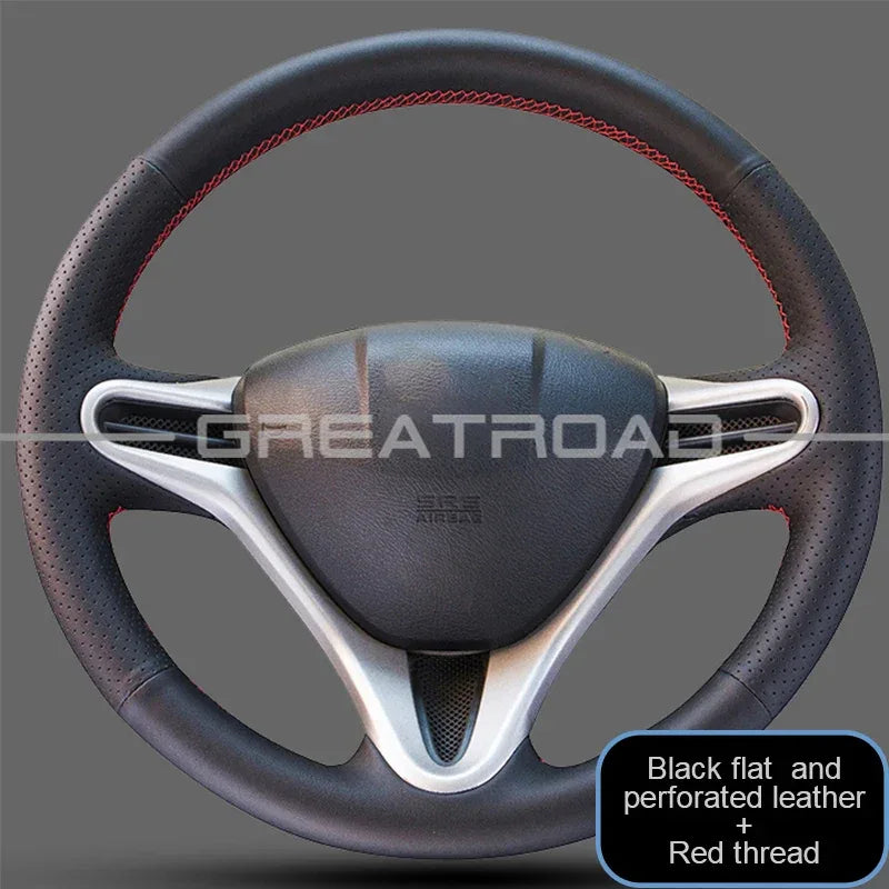 Custom Car Steering Wheel Cover for Honda Fit City 2009-2013 Jazz 2009-2013 Insight 2010 2011 2012 2013 2014 Interior