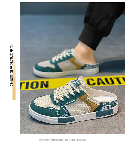 2027 NEW KJ Men Casual Breathable Muler Shoes Outdoor Walking Sneaker Fashion Walking Style Sandals Anti-slip Plush Sandals
