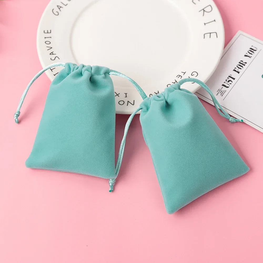 5Pcs Velvet Jewelry Small Pouches for Valentine's Day Marriage Party Gift Display Packing Bag Earrings Rings Organizer Bag