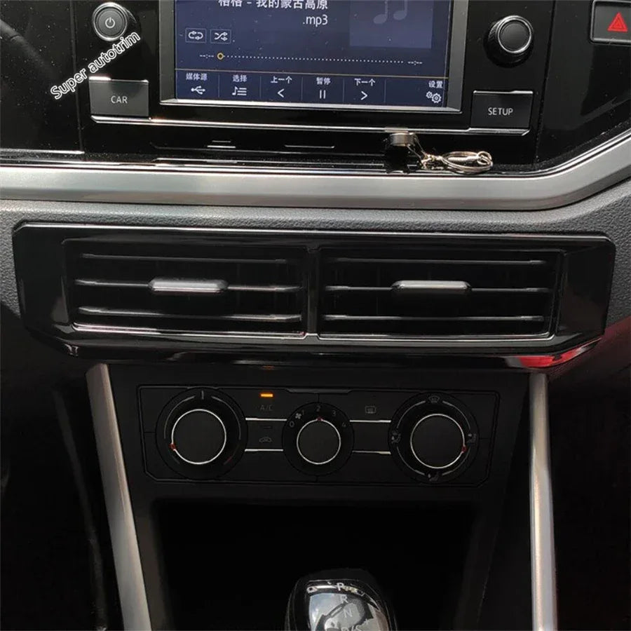 Center Control Gear Shift Panel Inner Door Armrest Handle Cover Trim Black Fit For VW Volkswagen Polo 2019 - 2023 Accessories