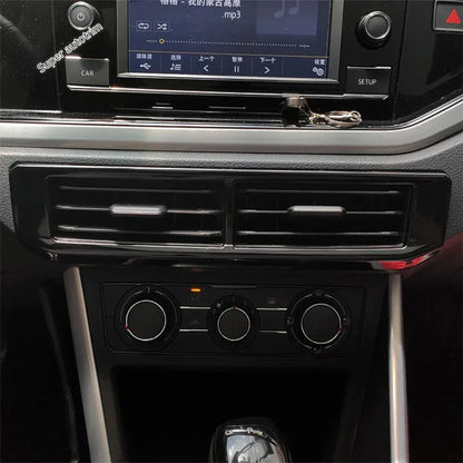 Center Control Gear Shift Panel Inner Door Armrest Handle Cover Trim Black Fit For VW Volkswagen Polo 2019 - 2023 Accessories