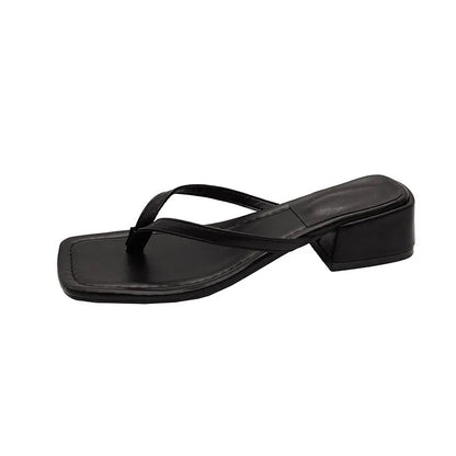 Summer New Rhinestone Chain Flip Flops for Women's Outdoor Wear, Beach Vacation Flat Sandals
