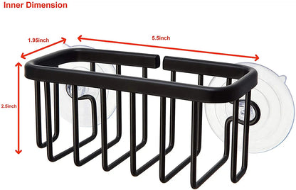 Kitchen Sink Sponge Holder Brush Holder Black Sink Storage Organizer Caddy